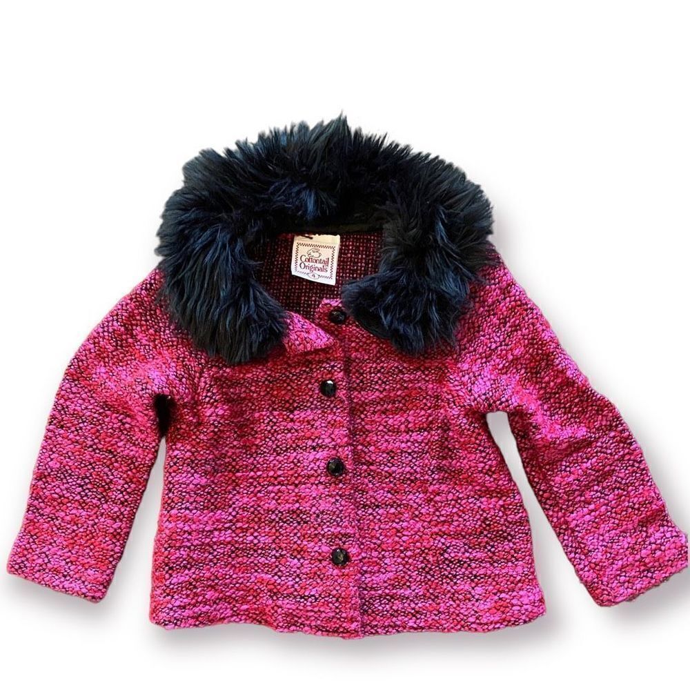 Vintage Cottontail Originals Faux Fur Knit Cardigan